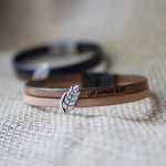 Duo-Lederarmband und Schlaufe Weizenähre anpassbar, Weizenhochzeit Mann und Frau