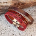 Armband aus Mischleder 9 mm mit verstellbarem Verschluss