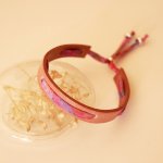 Florâme-Armband mit Liberty-Band Polly auf altrosa Leder