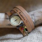 Uhr im Stil Rasta Reggaeb Lederarmband 2 oder 3 Umdrehungen verstellbare Schließe