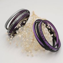 Doppeltes Lederarmband in Duo zum Anpassen durch Gravur