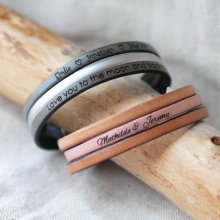 Trio Leder Manschette Armband in Customize 