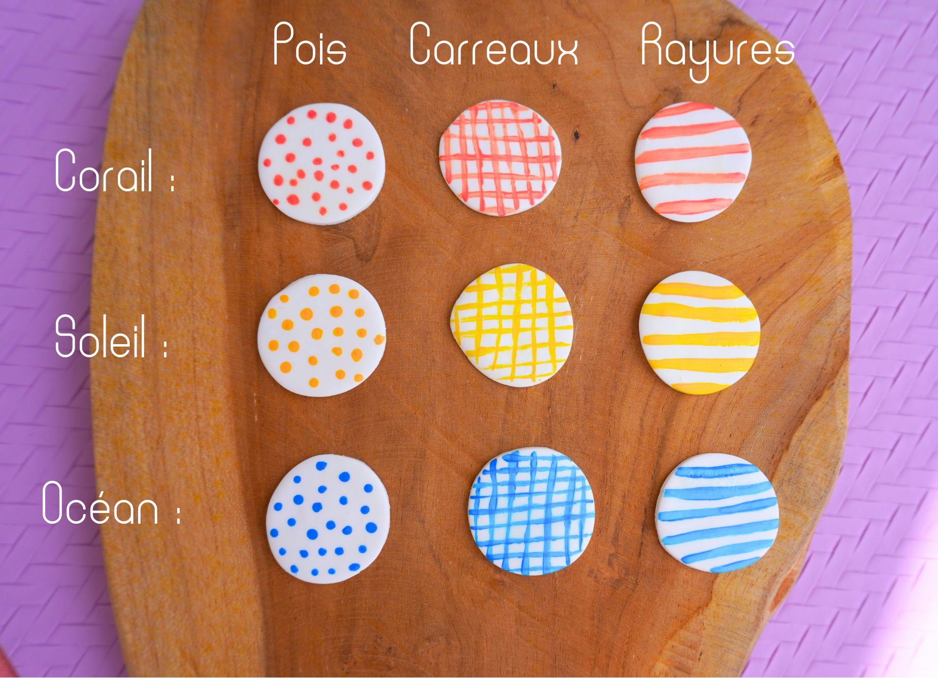 Boucles d'oreilles en argile polym&egrave;re Pollen