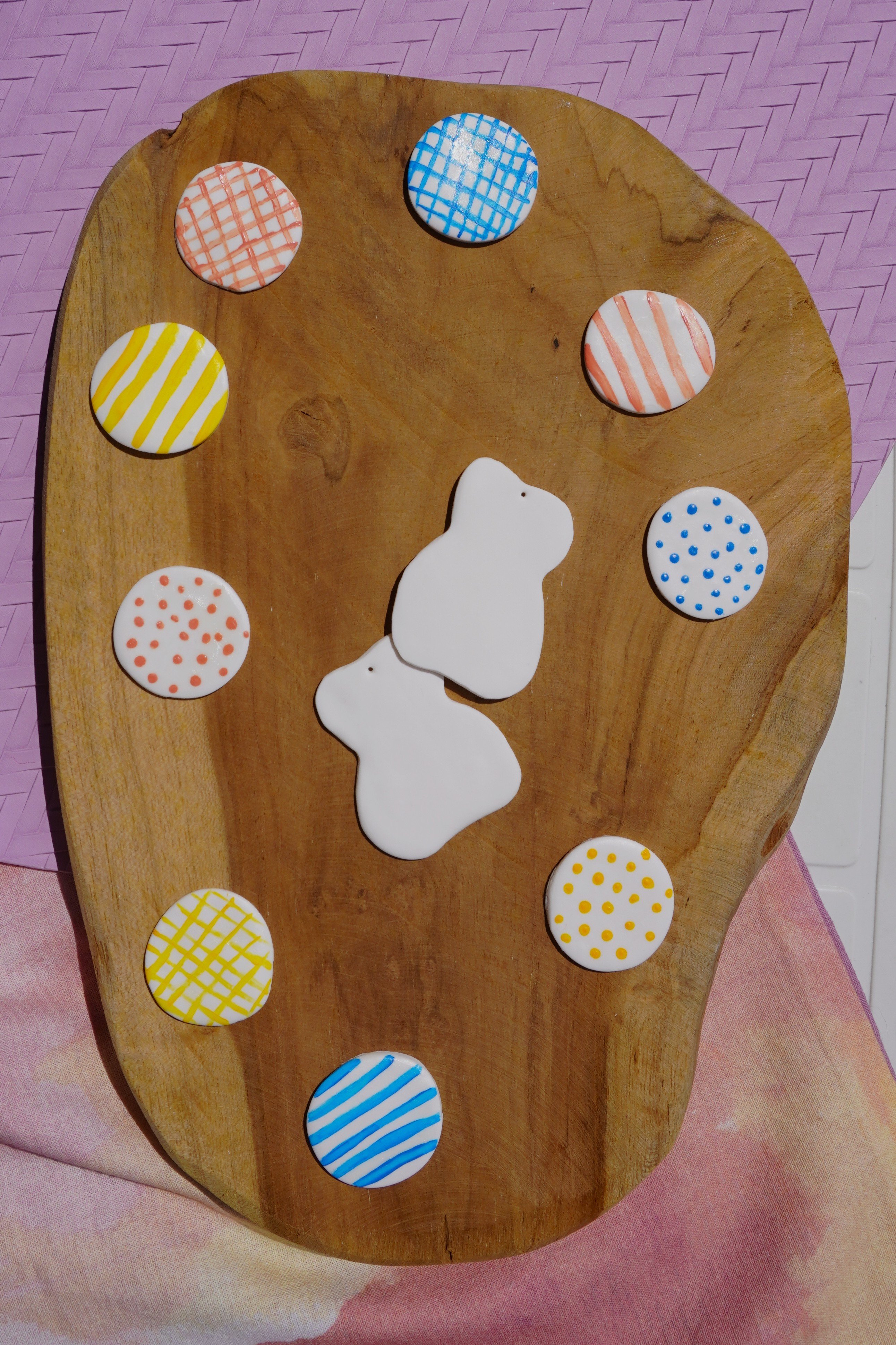 Boucles d'oreilles en argile polym&egrave;re Etamine