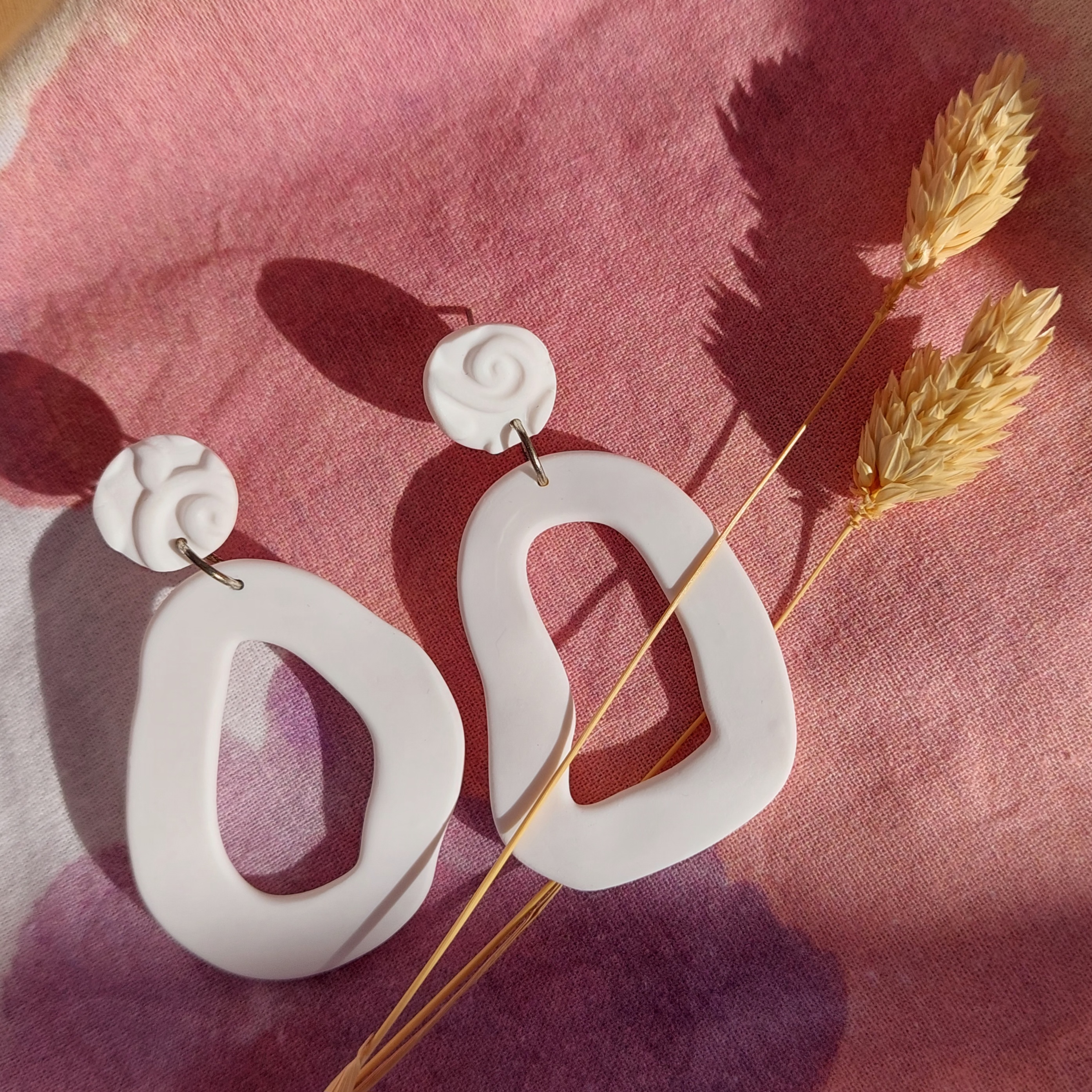 Boucles d'oreilles pendantes - Coton