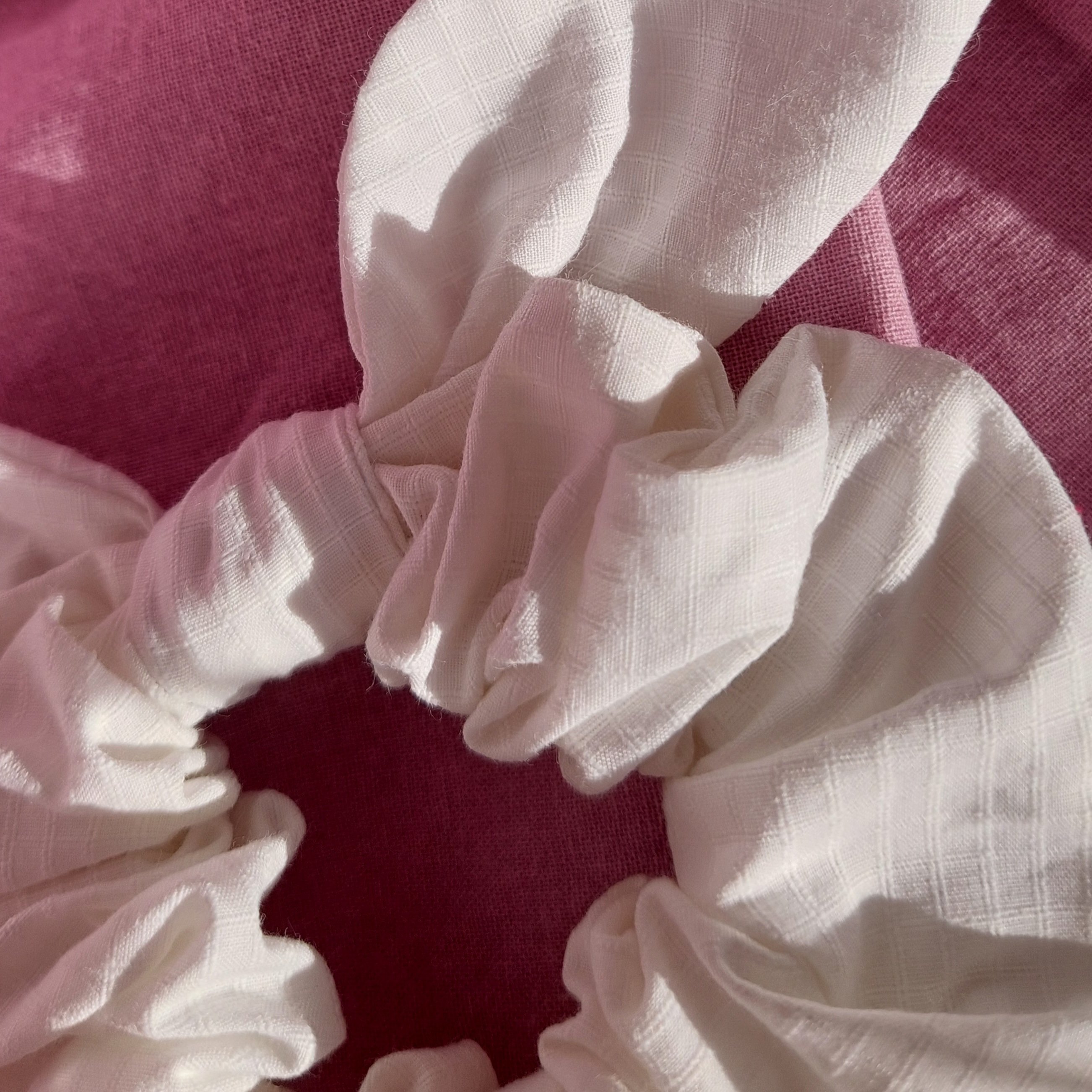 Chouchou Foulchy blanc &agrave; minis carreaux - Nuage