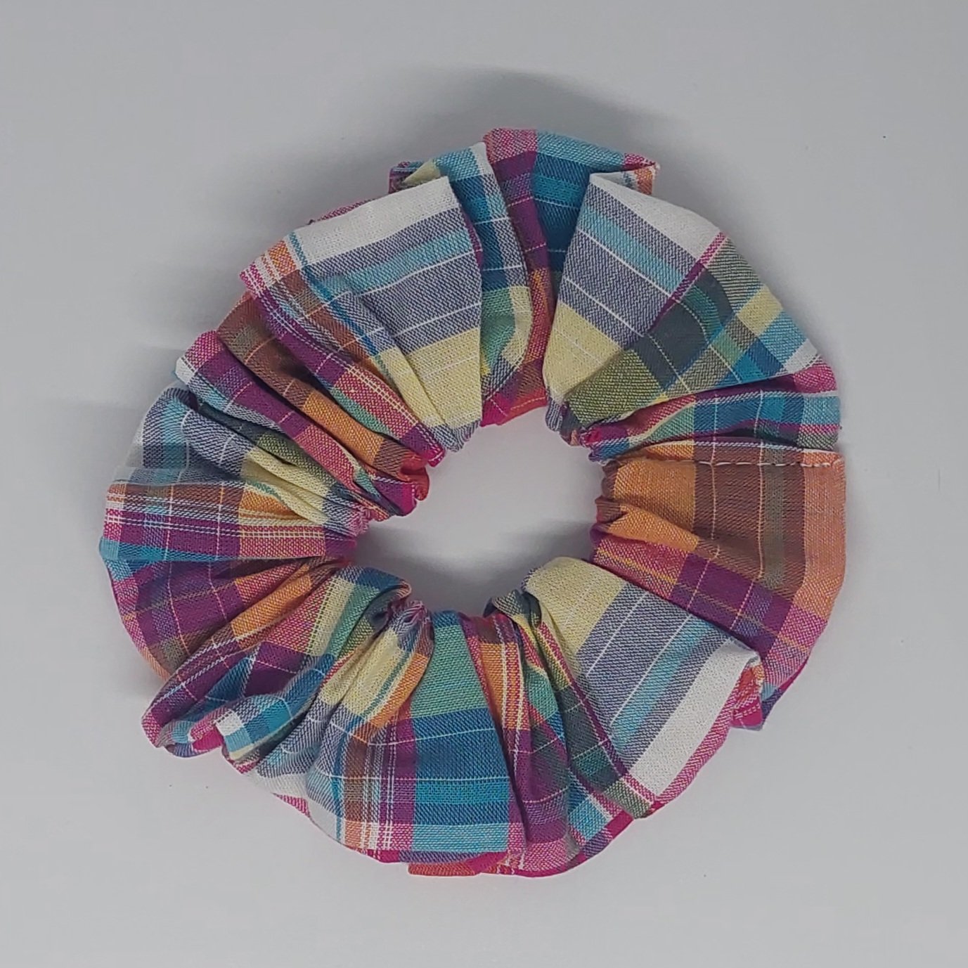 Chouchou &agrave; carreaux multicolore -  Double jeu