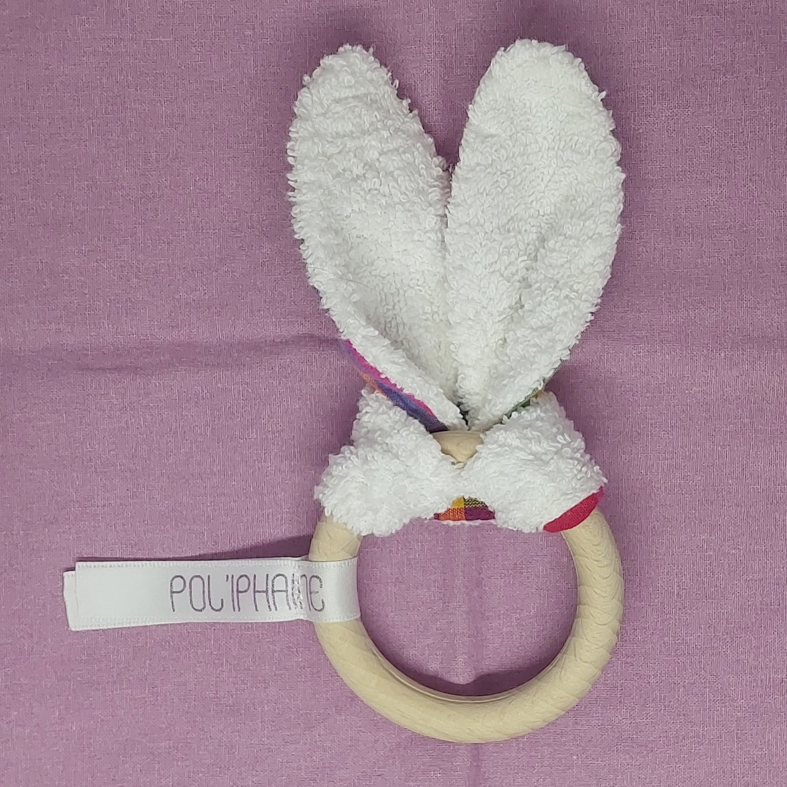 Lapin d&eacute;coratif pour b&eacute;b&eacute; carreaux rouge