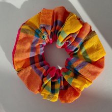 Chouchou à carreaux multicolore -  Automne