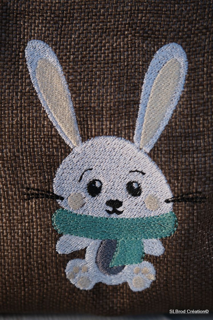 Rucksack Kind Kaninchen Schal grün anpassbar