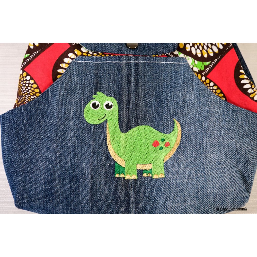 Bestickte Kinder Rucksack Dinosaurier und Wax mit Namen personalisieren