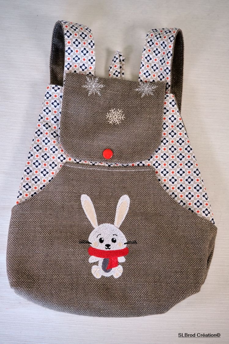 Bestickte Kinder Rucksack Kaninchen Schal rot zu personalisieren