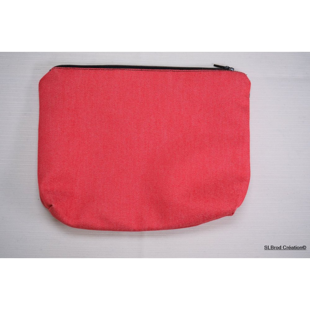 Bestickte Federmappe belle et rebelle rot