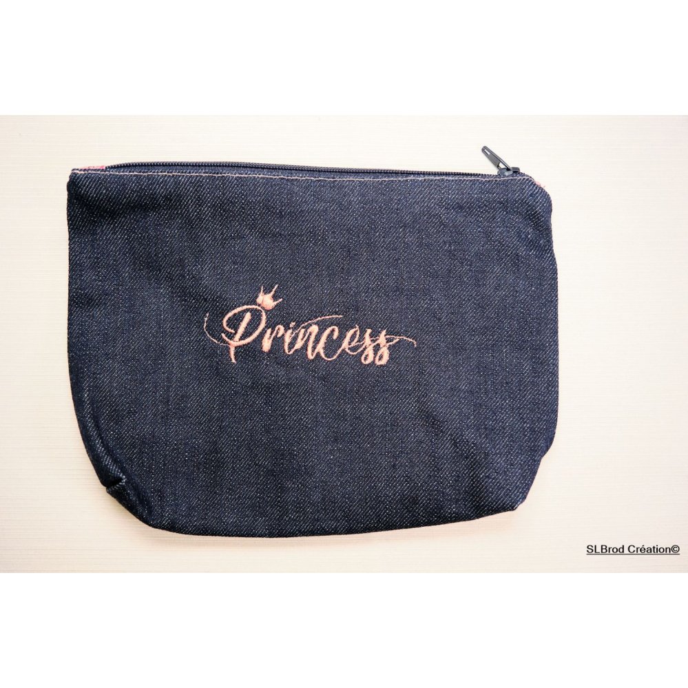 Trousse en Jeanbrodée "princess"