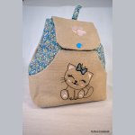 Bestickter Kinderrucksack Kätzchen anpassbar