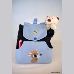 Bestickter Kinderrucksack Stier hellblau personalisierbar