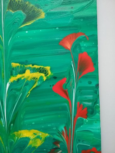 Peinture abstraite - Fleurs aquatiques