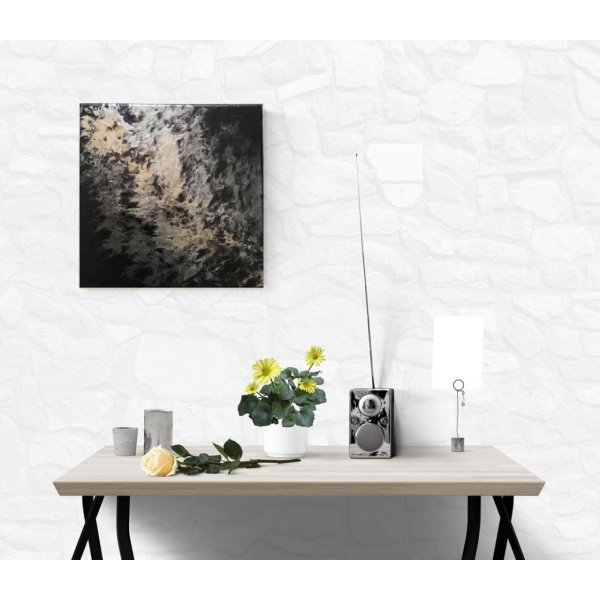 Peinture abstraite - D'or et d'argent