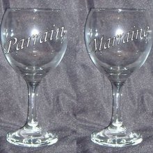 Verre à vin format 2 "Parrain" ou "Marraine"